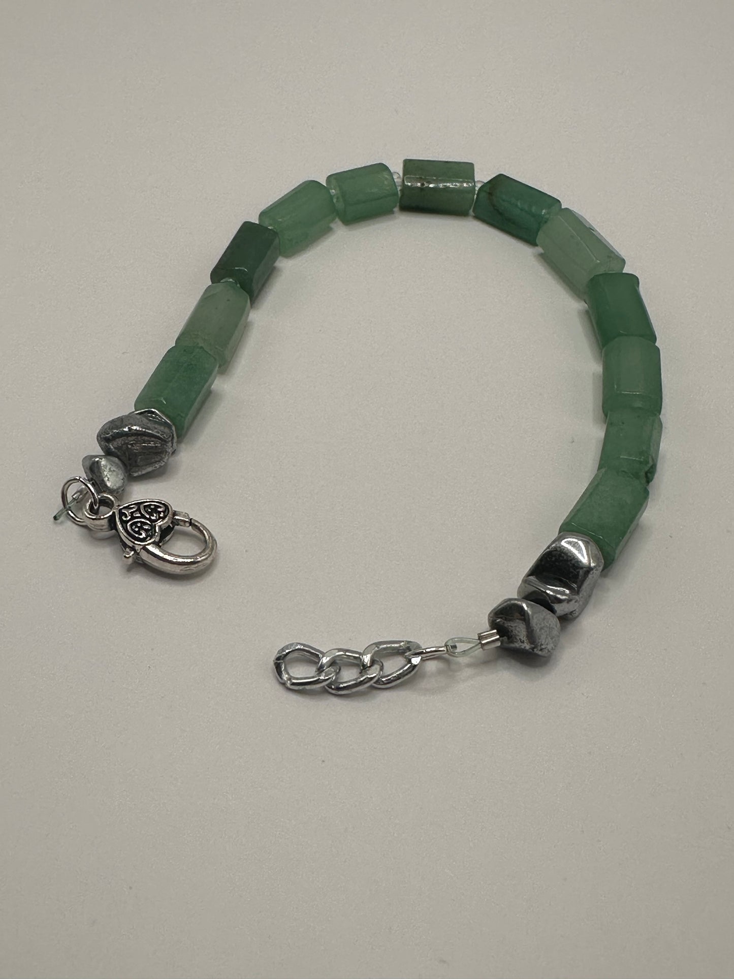 Green Aventurine Heart Clasp Bracelet