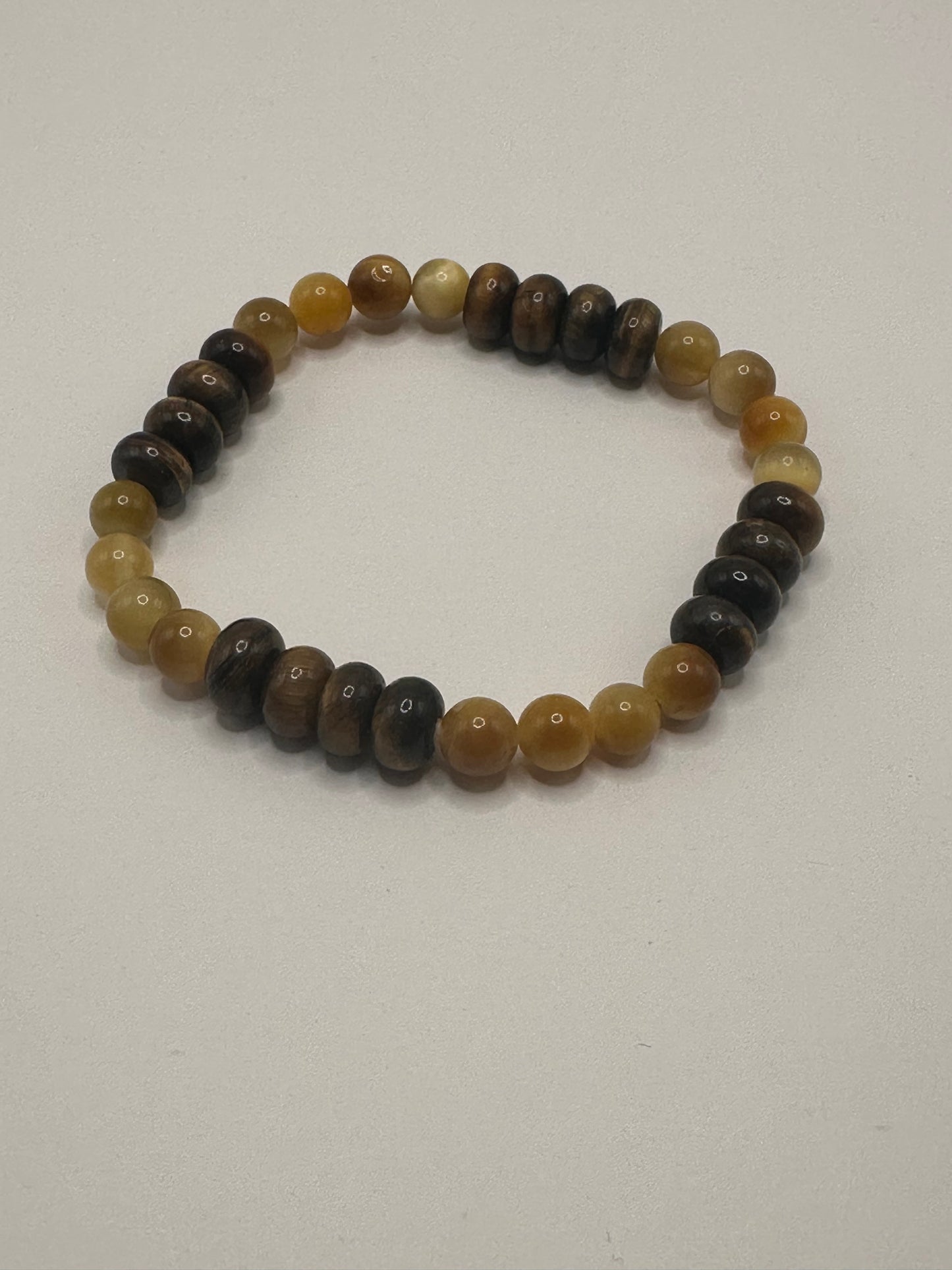 Tiger Eye Rondelle and Blonde Tiger Eye Bracelet