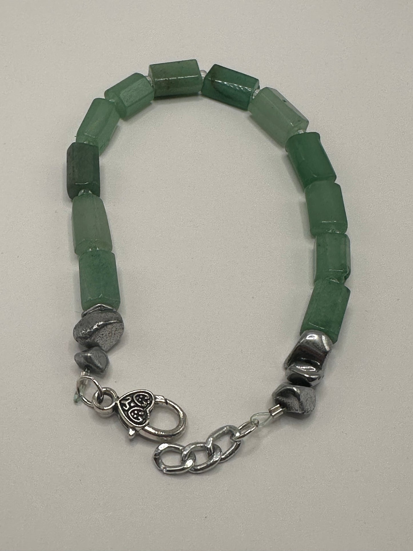 Green Aventurine Heart Clasp Bracelet
