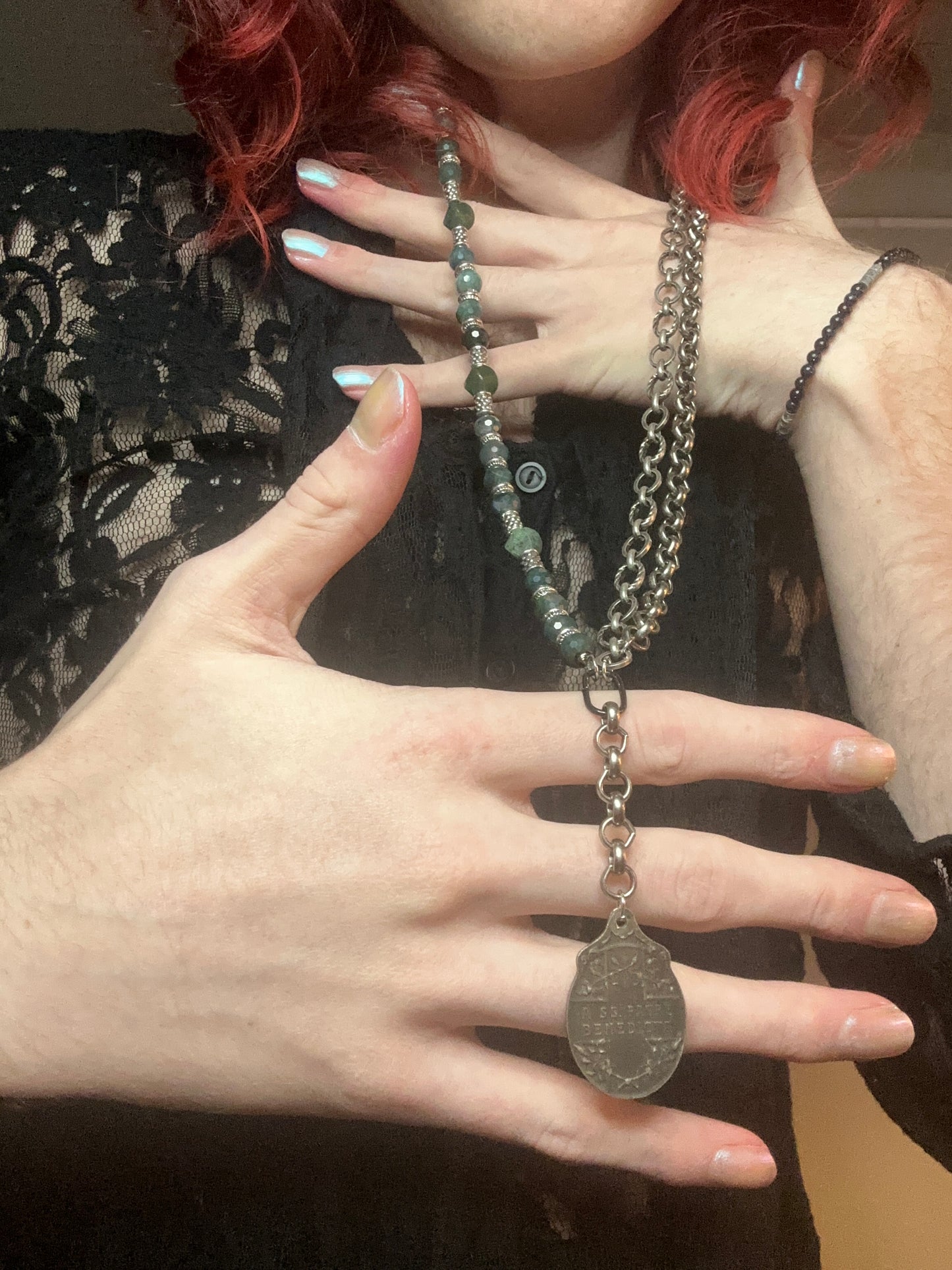 Moss Agate Amulet of Earthen Grasp