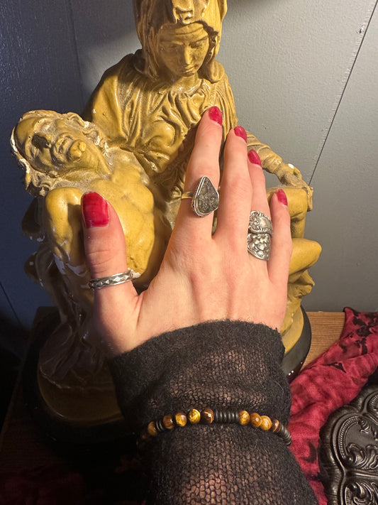 Faceted Tiger Eye and Water Buffalo Bone Bracelet