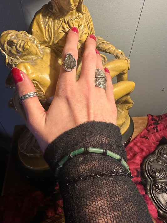 Green Aventurine and Water Buffalo Bone Double Wrap Bracelet