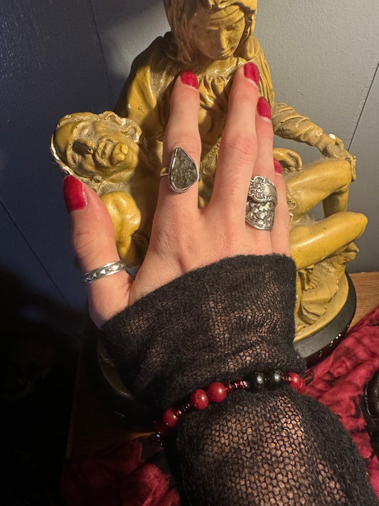 Red Jade/Snowflake Obsidian Bracelet