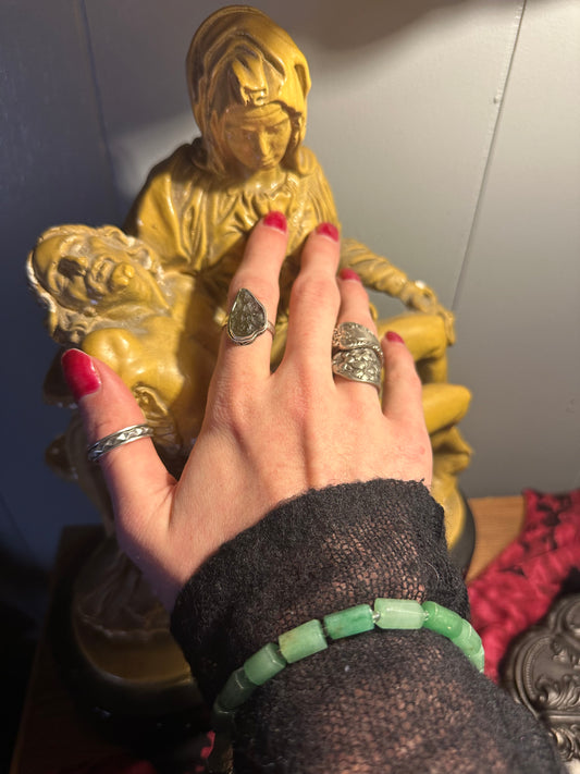 Green Aventurine Heart Clasp Bracelet