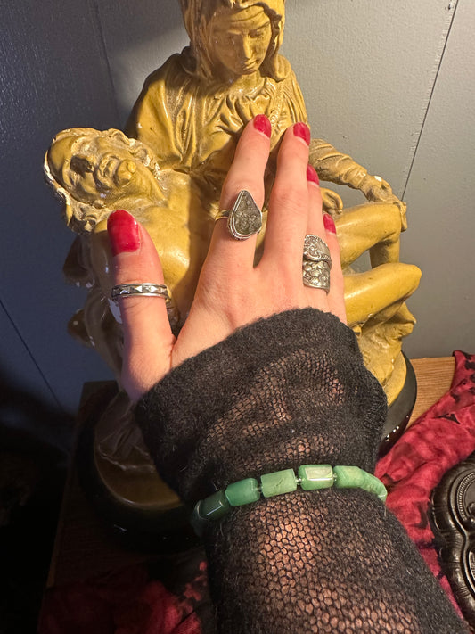 Green Aventurine Barrel Bracelet